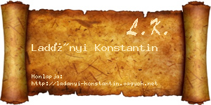 Ladányi Konstantin névjegykártya